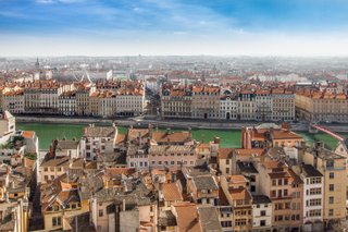 Vue aérienne drone à Lyon