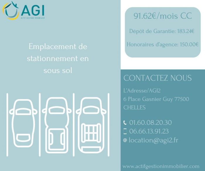 Location annuelle Garage/Parking CHELLES 77500 Seine et Marne FRANCE