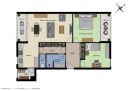   Appartement 64 m² 3 pièces