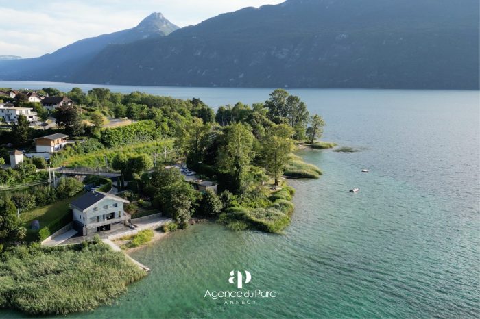 Villa pied dans l'eau ponton et plage privée - Lac du Bourget
