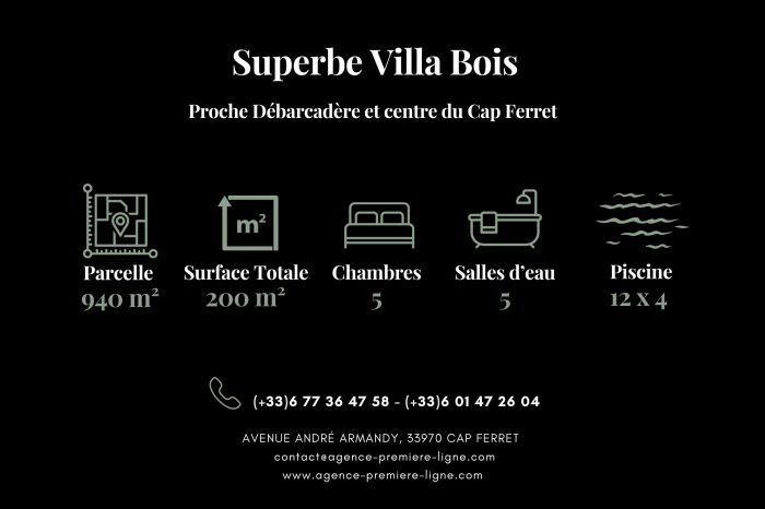 Villa à vendre, 6 pièces - Lège-Cap-Ferret 33970