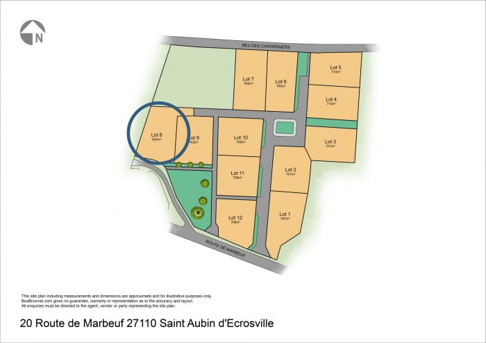 Terrain constructible à vendre, 825 m² - Saint-Aubin-d'Écrosville 27110