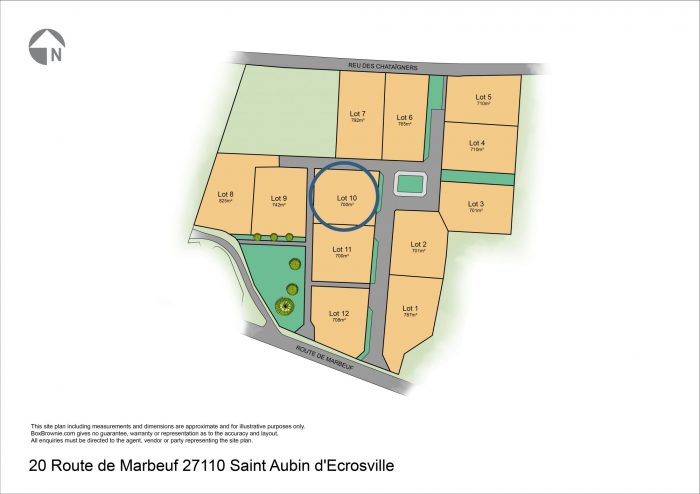 Terrain constructible à vendre, 700 m² - Saint-Aubin-d'Écrosville 27110