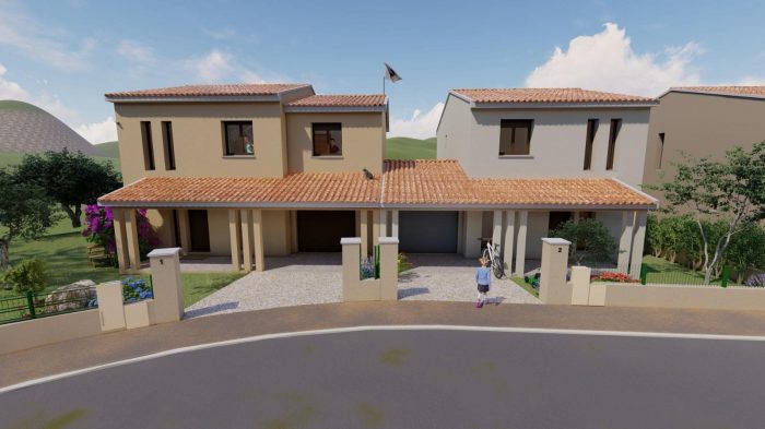 Photo Villa T4 mitoyenne neuve de 102m² avec jardin et garage au cœur de la plaine d'Oletta image 2/6