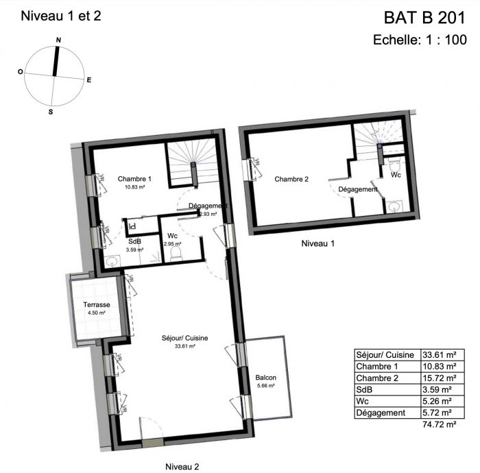 Duplex for sale, 3 rooms - Quiberon 56170