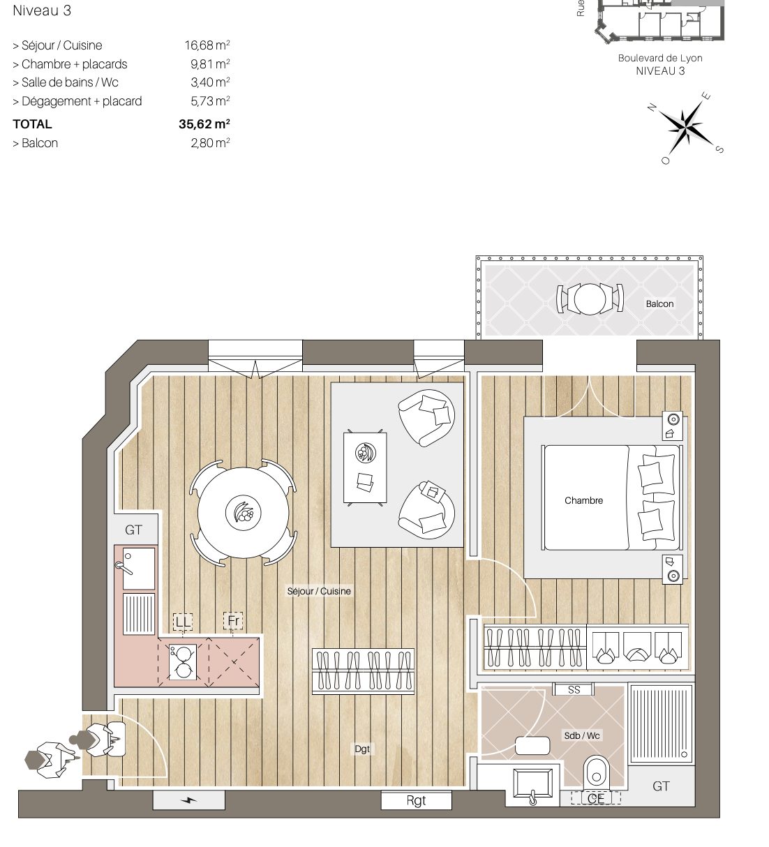 2 Pièces avec balcon - location appartement T2 Strasbourg - Bintz Immobilier - 11