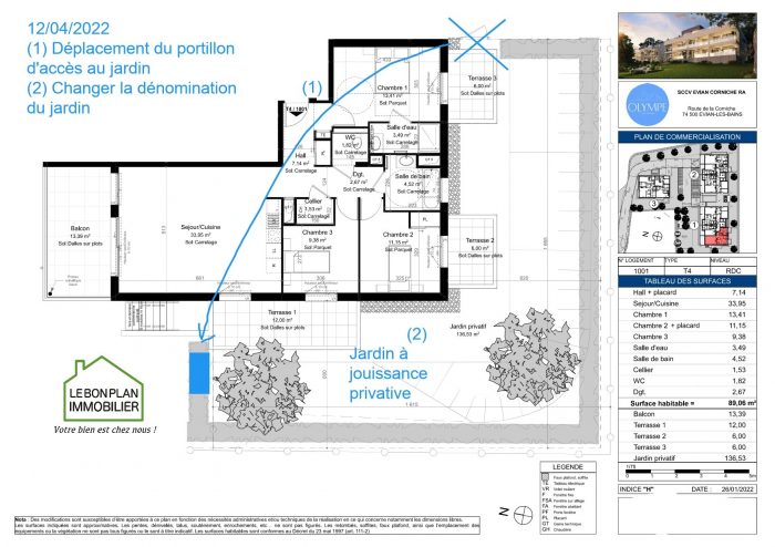 Appartement à vendre, 4 pièces - Évian-les-Bains 74500