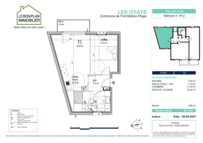 Appartement à vendre, 2 pièces - Fort-Mahon-Plage 80120