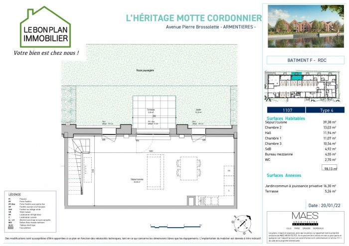 Appartement à vendre, 4 pièces - Armentières 59280