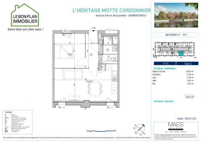 Appartement à vendre, 2 pièces - Armentières 59280