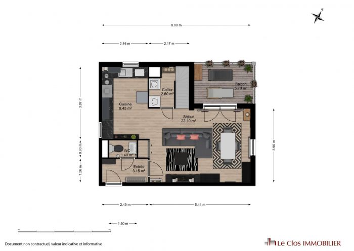 Photo Appartement Duplex 84 m² - 3 chambres - cellier - terrasse et place de parking - image 13/17
