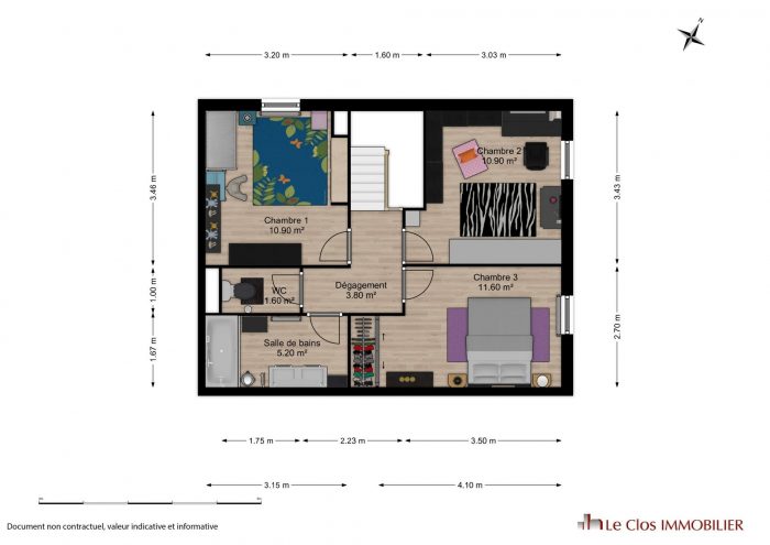 Photo Appartement Duplex 84 m² - 3 chambres - cellier - terrasse et place de parking - image 14/17