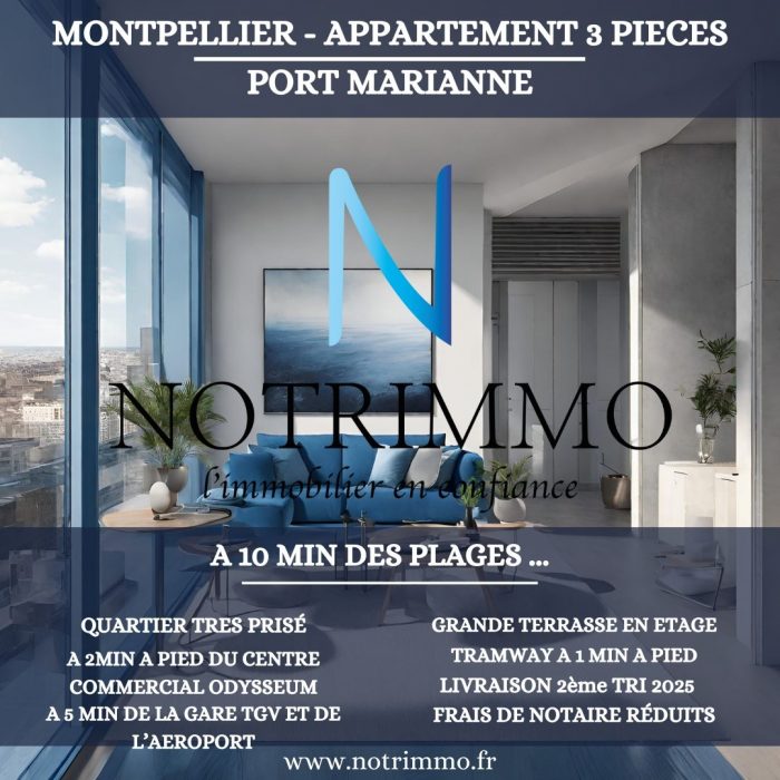 Appartement à vendre, 3 pièces - Montpellier 34000