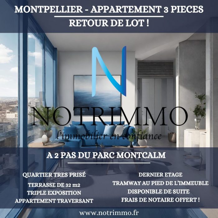 Appartement à vendre, 3 pièces - Montpellier 34000