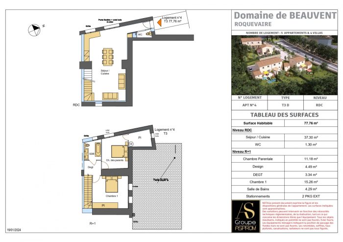 Appartement à vendre, 3 pièces - Roquevaire 13360