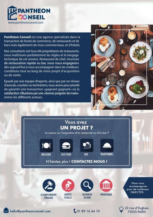 Restaurant, bar à vendre, 80 m² 40 places - Paris 75015