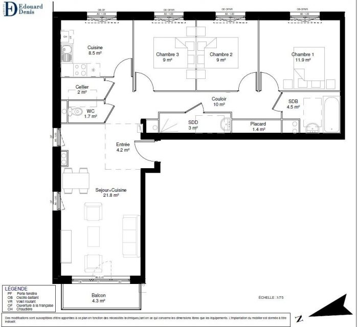 Appartement à vendre, 4 pièces - Camiers 62176