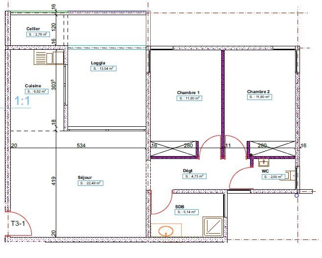 Appartement à vendre, 3 pièces - Le Diamant 97223