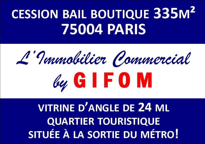 Cession droit au bail corner de 335 m² Saint Paul - Bastille 75004 Paris