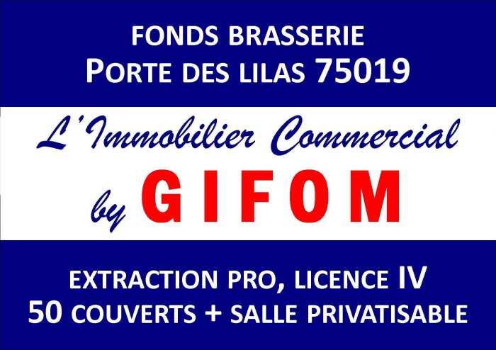 Vente fonds de commerce Brasserie affaire d'angle 75019 Paris.