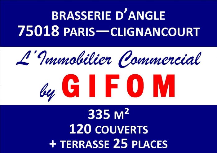 Vente fonds brasserie d'angle prox. Porte de Cligancourt-Simplon 75018 PARIS.