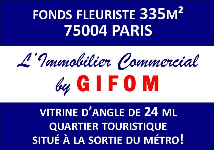 Vente fonds de commerce Fleuriste 75004 Paris - Quartier Arsenal.