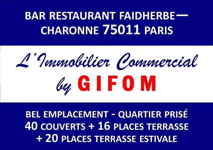 GIFOM - Fonds Bar Restaurant quartier Faidherbe-Charonne 75011 PARIS