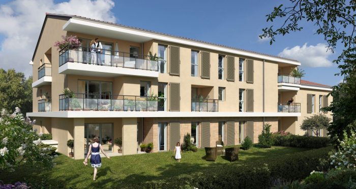 T2 de 45,72 m² avec Balcon de 6,06 m² et Place de Parking privative en sous-sol - 13540 Aix-en-Provence