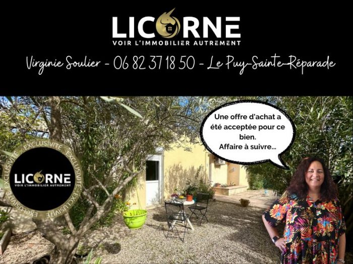 Maison plain-pied à vendre, 4 pièces - Le Puy-Sainte-Réparade 13610