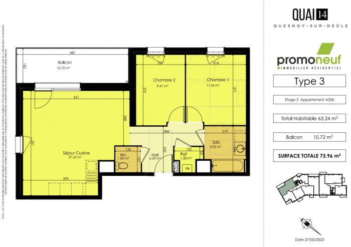 Appartement à vendre, 6 pièces - Quesnoy-sur-Deûle 59890