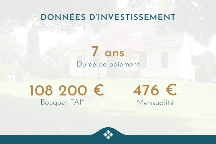 Maison individuelle à vendre à terme, 5 pièces - Saint-Vincent-du-Boulay 27230