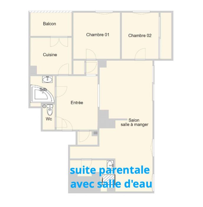 Appartement à vendre, 3 pièces - Fontaines-sur-Saône 69270