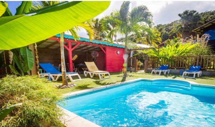 Bungalow 7 à 8 personnes pour 7nuits- Deshaies, Guadeloupe