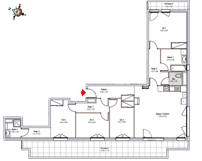 Annemasse - Appartement 5 pièces dde 107.69 m²