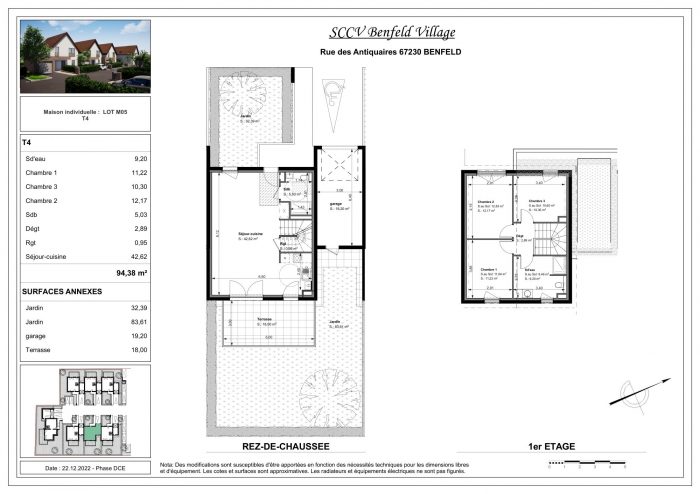 Maison mitoyenne 2 côtés à vendre, 4 pièces - Benfeld 67230