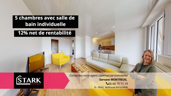 Appartement à vendre, 6 pièces - Mulhouse 68100