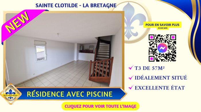 Appartement à vendre, 3 pièces - Saint-Denis 97490