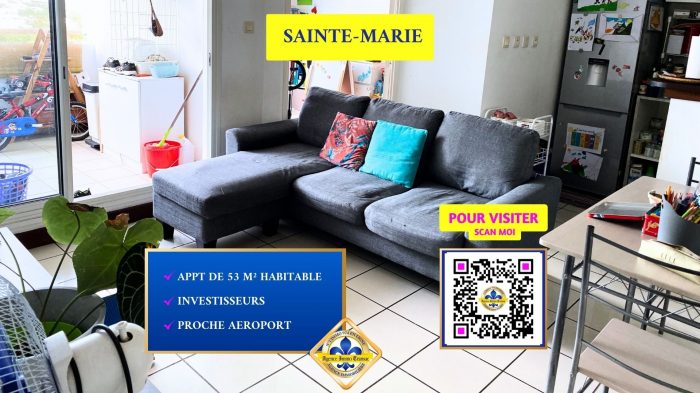 Appartement à vendre, 3 pièces - Sainte-Marie 97438