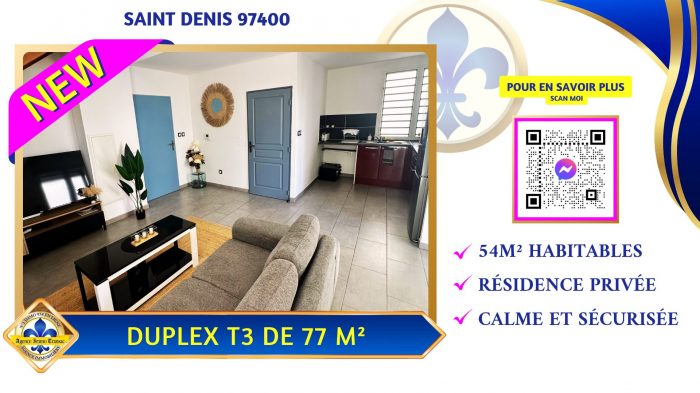 Appartement à vendre, 3 pièces - Saint-Denis 97400