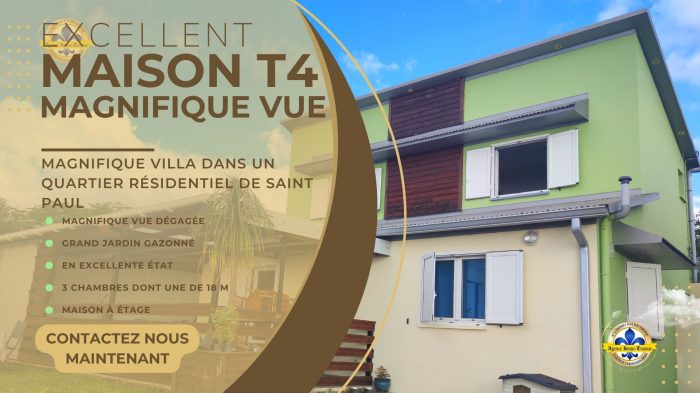 Villa à vendre, 4 pièces - Saint-Paul 97434