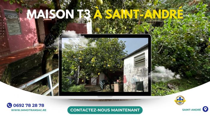 Maison plain-pied à vendre, 3 pièces - Saint-André 97440