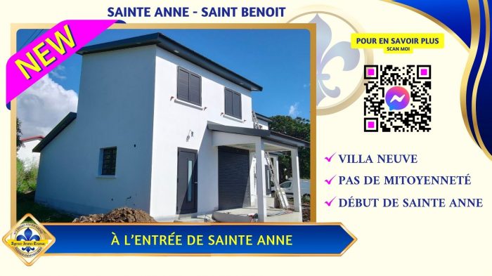 Maison plain-pied à vendre, 4 pièces - Saint-Benoît 97437
