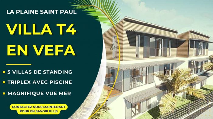 Villa Luxueuse T4 en VEFA avec Vue sur Mer à la Plaine Saint Paul - Oasis de Calme et Sécurité