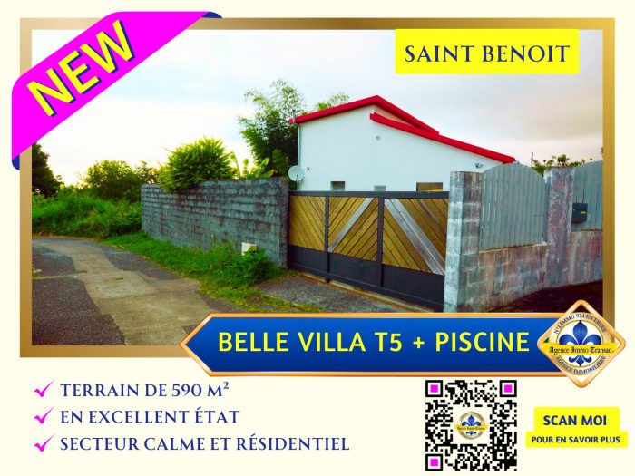 Villa à vendre, 4 pièces - Saint-Benoît 97470