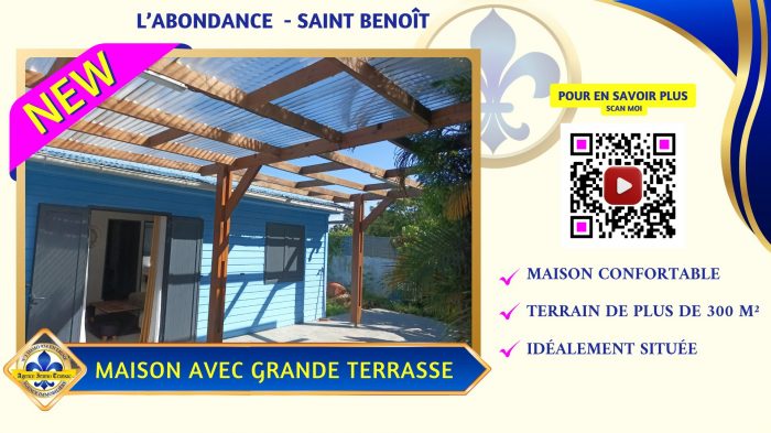 Maison T4 à Vendre Sainte-Benoit - Rénovée et Proche Centre-Ville