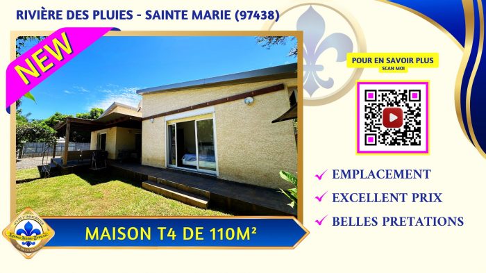 Maison individuelle à vendre, 4 pièces - Sainte-Marie 97438