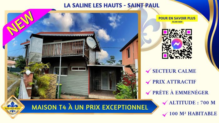 Maison ancienne à vendre, 6 pièces - Saint-Paul 97460