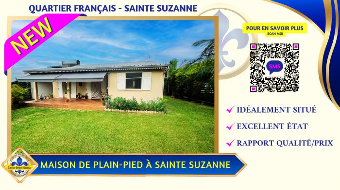 Maison individuelle à vendre, 4 pièces - Sainte-Suzanne 97441