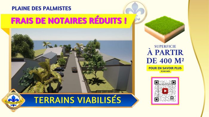 Terrain constructible à vendre, 400 m² - La Plaine-des-Palmistes 97431