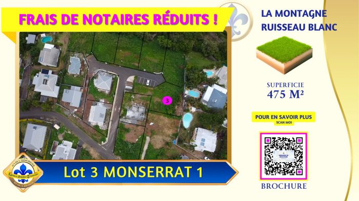 Terrain constructible à vendre, 475 m² - Saint-Denis 97417